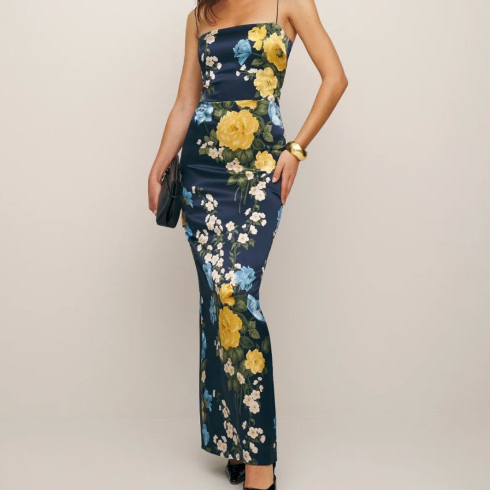 Reformation Frankie Silk Dress in Donatella | Size 4